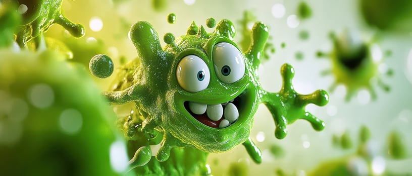 Joyful germ in a colorful backdrop photo