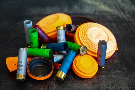 Brazil, May 3, 2025, objects from the Olympic sports skeet shooting with a 12 gauge shotgun group photo