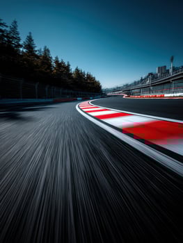 Race track curves captured during bright daylight photo
