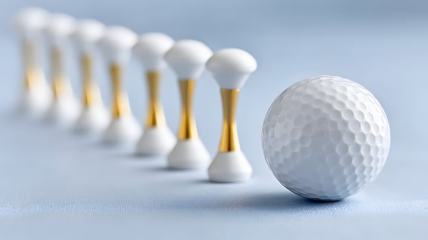 Golf Ball and Tees Business Competition Success and Leadership Concept photo
