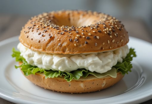 Bagel sandwich with cream cheese. photo