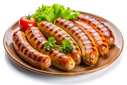 Delicious Grilled Sausages on a Plate Ready to Eat photo