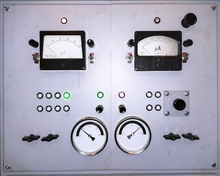 Gauges and switches control panel photo
