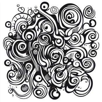 Black and white abstract swirl patterns photo