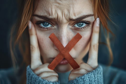 Expression of frustration from a young woman photo