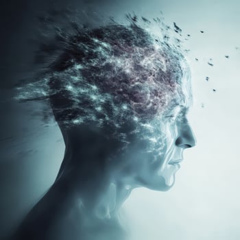Abstract mind transformation in a figure photo