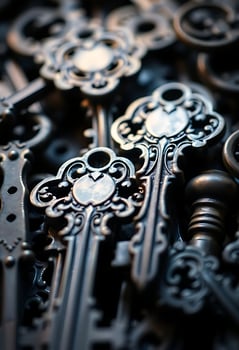 close up of a bunch of keys photo