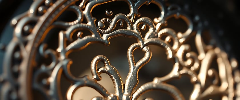 close up view of a metal clock face photo