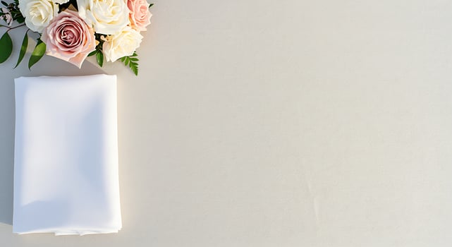 Elegant Table Setting with Delicate Roses photo