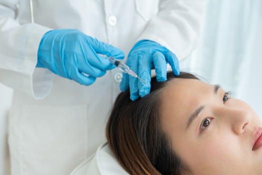 Specialist of hair injection hair tonic for Asian woman, damaged hair, hair loss, thinning problem, vitamin deficiency, baldness, postpartum, biotin, zinc, endocrine disorder, hormonal imbalance photo