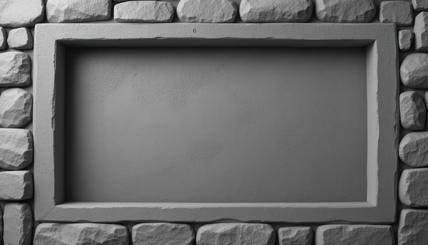 Stone Wall Frame Empty Recessed Panel photo