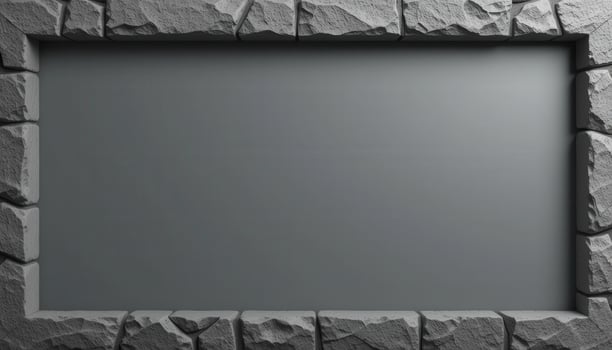 Grey Background Stone Frame Rectangular Design photo