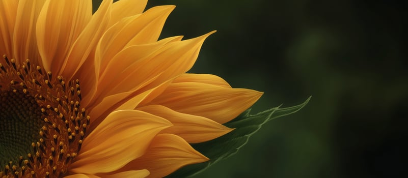 Blooming sunflower close-up nature floral outdoor macro photo