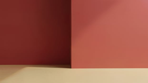 Minimalist Empty Table With Red Wall photo
