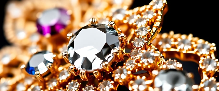 close up of a bunch of jewels photo
