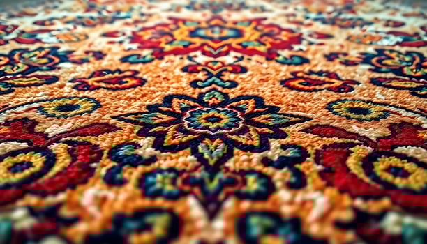 close up of a colorful rug on the floor photo