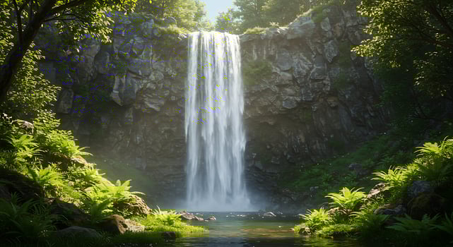Tranquil Landscape Scene Captured with Elegant Lighting Precision photo
