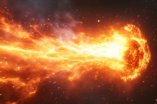Fiery Meteor Shower in Space - Cosmic Phenomenon for Science and Education photo