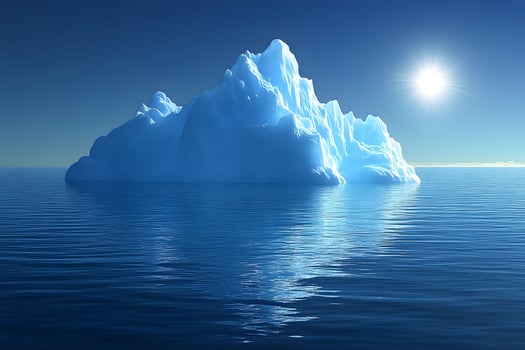 Majestic Iceberg Under the Sun in Serene Arctic Waters for Nature Photography photo