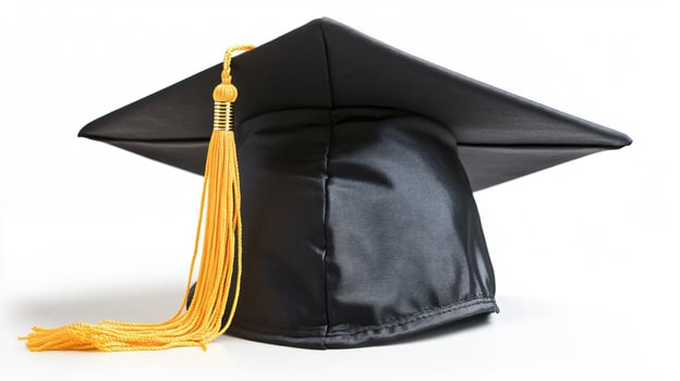 Professional College Graduation Cap Isolated on White Background photo