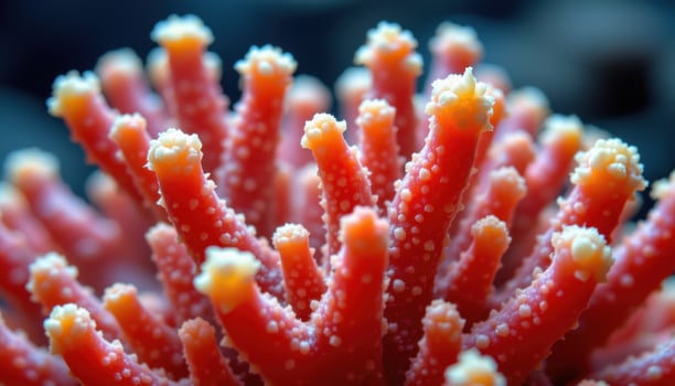 close up of coral polyp tips photo