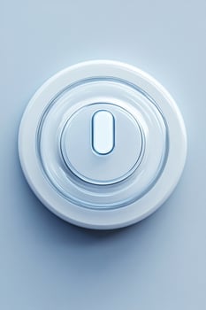Futuristic neon power button on minimalistic background photo