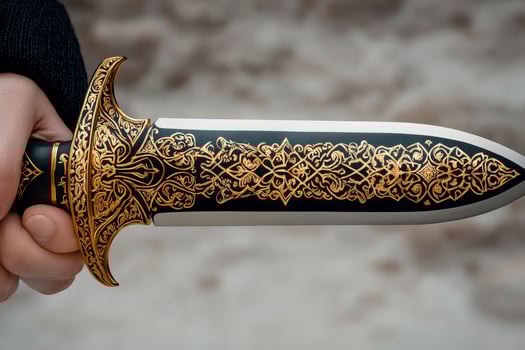 Ornate Gold And Black Dagger Close Up photo