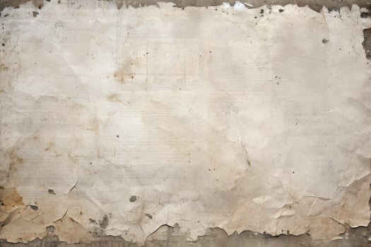 Old paper texture showing folded and ripped edges on concrete wall photo