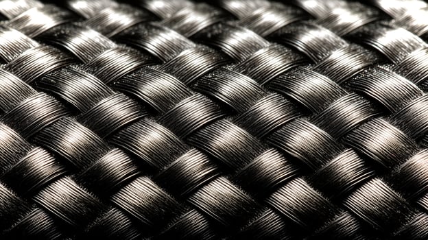 Close-up view of a woven texture displaying detailed patterns and soft shadows. photo