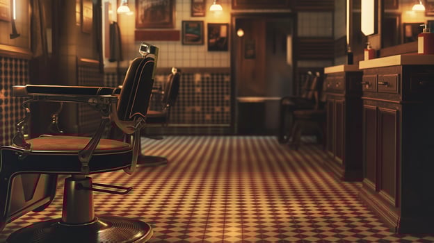 This well-equipped barbershop features a trimmer, preparing for beard grooming sessions. photo