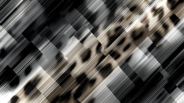 This design features a striking blend of black and silver streaks, showcasing an animal skin pattern. photo