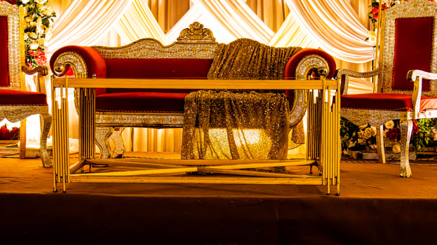 Classic Nikkah Ceremony Stage With Florals photo