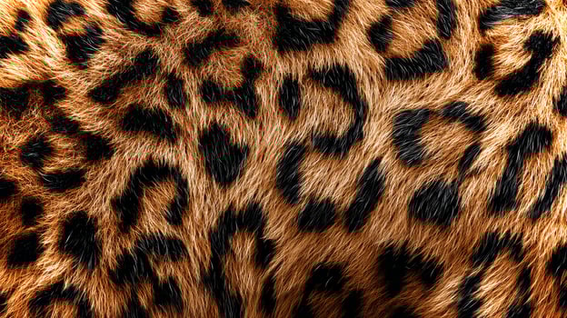 Detailed depiction of leopard skin texture, featuring a vibrant mix of brown and black spots on a soft background showcasing nature's artistry and elegance. photo