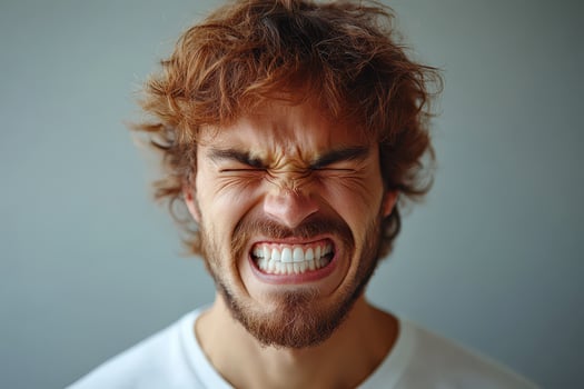 Passionate man with intense emotions photo