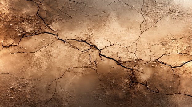A detailed close-up of cracked earth showcases a dry and textured surface, serving as a versatile background for various ecological and mockup projects. photo