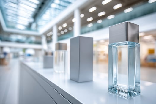 Display of various product stands in a bright manufacturing environment showcasing sleek designs photo
