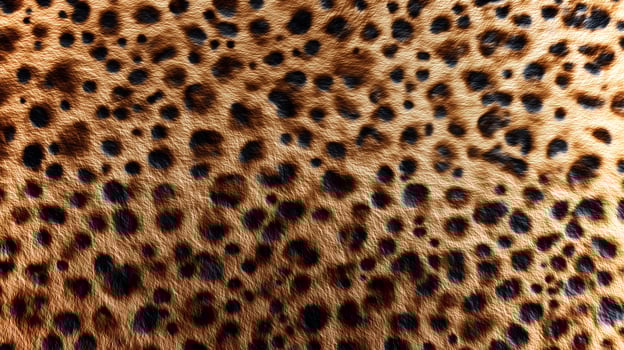 Leopard skin displays a striking array of spots and textures, revealing the elegance and complexity of animal patterns. The warm tones create a captivating backdrop. photo