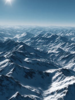 A 3d rendering of a snowy mountain range photo