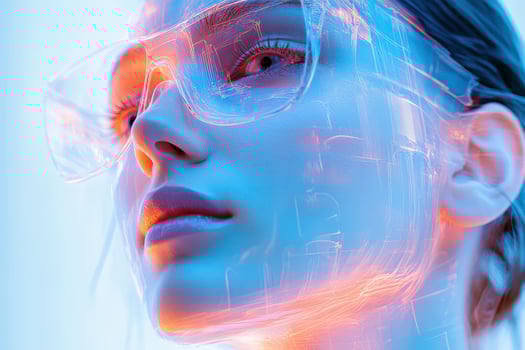 Futuristic beauty with neon flair photo