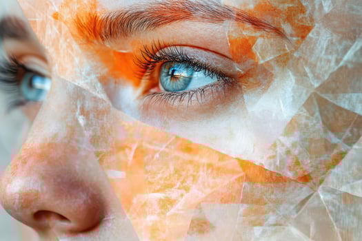 Vibrant and unique facial portrait photo