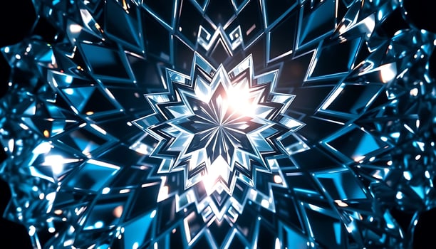 very large shiny mirror with a star in the middle photo