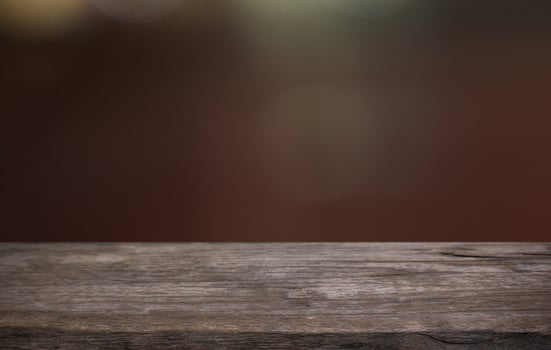 wooden table with blurred background photo