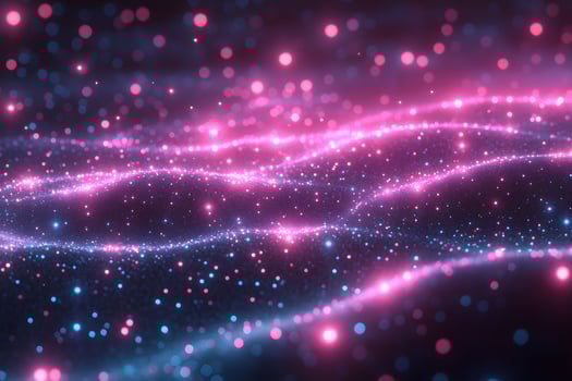 Glowing Neon Particle Wave - Futuristic Abstract Background for Digital Designs photo