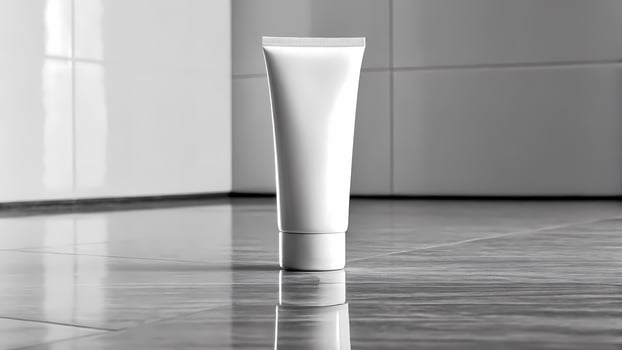 Tube Mockup on Tile Floor for Cream or Lotion photo