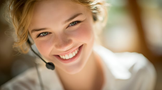 Smiling Customer Service Agent Portrait photo