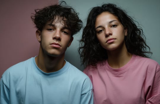 Young black couple posing together wearing casual clothes photo