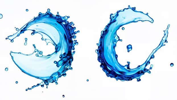 Isolated Water Splash Swirls on White Background photo