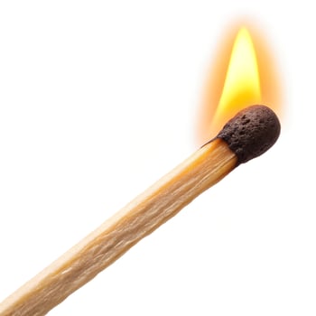 Close-Up of a Burning Wooden Matchstick photo