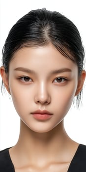 A model displays her defined facial features and natural beauty photo