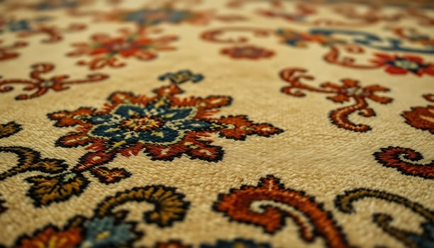 close up of a rug with a design on it photo